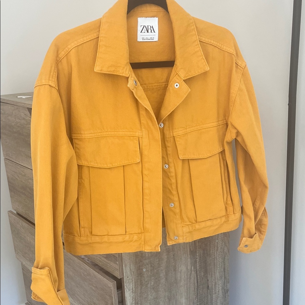 Zara Women's Yellow Jean Jacket
